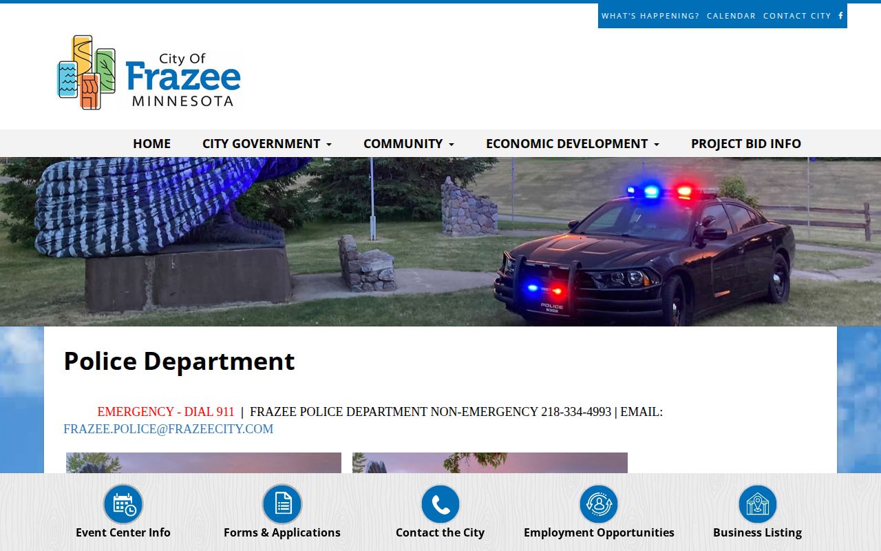Frazee Becker County police arrest-record source page
